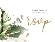 Leaves with Gold RSVP Front