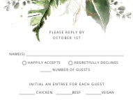 Leaves with Gold RSVP Back
