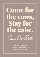 Vows and Cake Front