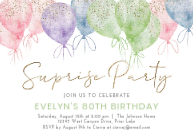 Glittered Watercolor Balloons Front