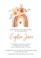 Boho Floral Rainbow Baptism Front