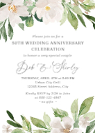 White with Greenery, Anniversary Front