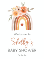 (18 x 24) Boho Floral Rainbow