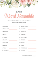 Baby Word Scramble Front