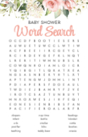 Baby Shower Word Search Front