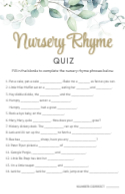 Nursery Rhyme Quiz Front