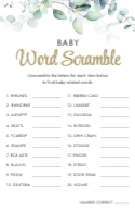 Baby Word Scramble Front