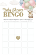 Baby Shower Bingo Front