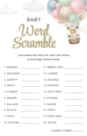 Baby Word Scramble Front