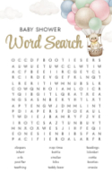Baby Shower Word Search Front