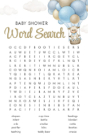 Baby Shower Word Search Front