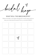 Bridal Bingo Front