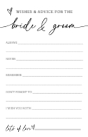 Wishes for the Bride & Groom Front