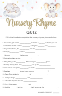 Nursery Rhyme Quiz Front