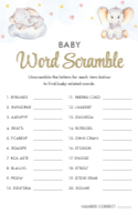 Baby Word Scramble Front