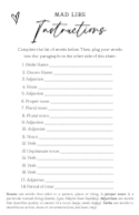 Mad Libs Wedding Vows Back
