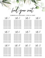 (22 x 28) Ginko Greenery, Seating Chart (Table No.)