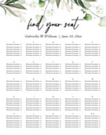 (22 x 28) Ginko Greenery, Seating Chart (Alphabetical)