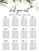 (30 x 40) Ginko Greenery, Seating Chart (Table No.)