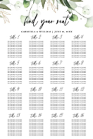 (24 x 36) Ginko Greenery, Seating Chart (Table No.)