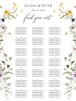 (30 x 40) Spring Wildflowers, Seating Chart (Alphabetical)