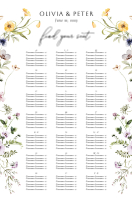 (24 x 36) Spring Wildflowers, Seating Chart (Alphabetical)