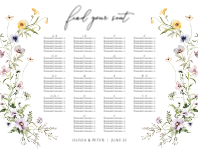 (40 x 30) Spring Wildflowers, Seating Chart (Alphabetical)