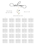 (22 x 28) Spring Wildflowers, Seating Chart (Alphabetical)