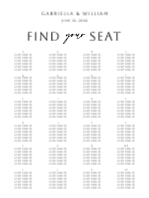 (30 x 40) Modern Minimal, Seating Chart (Alphabetical)