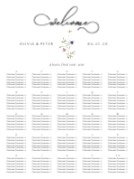 (30 x 40) Spring Wildflowers, Seating Chart (Alphabetical)