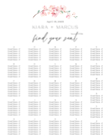 (22 x 28) Sakura Blooms Seating Chart (Alphabetical)