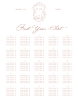 (22 x 28) Heirloom Roses Seating Chart (Alphabetical)