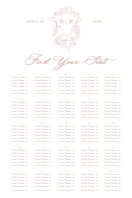 (24 x 36) Heirloom Roses Seating Chart (Alphabetical)