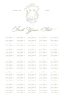 (24 x 36) Heirloom Roses Seating Chart (Alphabetical)