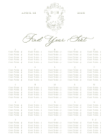 (22 x 28) Heirloom Roses Seating Chart (Alphabetical)