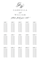 (24 x 36) Scripted Initials Seating Chart (Table No.)