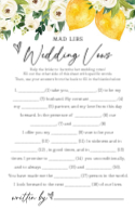 Mad Libs Wedding Vows Front
