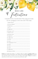 Mad Libs Wedding Vows Back