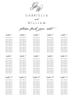 (30 x 40) Scripted Initials Seating Chart (Table No.)