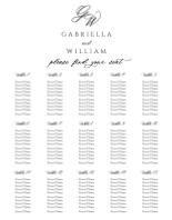 (22 x 28) Scripted Initials Seating Chart (Table No.)