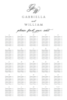 (24 x 36) Scripted Initials Seating Chart (Alphabetical)