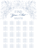 (30 x 40) Wild Flora Seating Chart (Alphabetical)