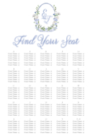 (24 x 36) Floral Monogram Seating Chart (Alphabetical)