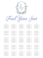 (30 x 40) Floral Monogram Seating Chart (Alphabetical)