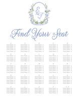 (22 x 28) Floral Monogram Seating Chart (Alphabetical)
