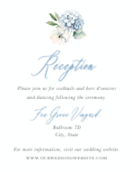 Blue Hydrangea Crest Reception Enclosure Front