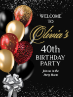 (18 x 24) Black and Gold Balloons