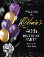 (22 x 28) Black and Gold Balloons