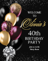 (22 x 28) Black and Gold Balloons