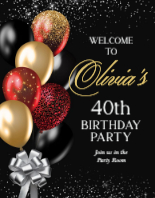 (22 x 28) Black and Gold Balloons